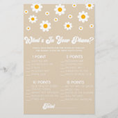 Bruin Daisy Retro In Uw Telefoon Baby shower Spel Briefpapier (Voorkant)