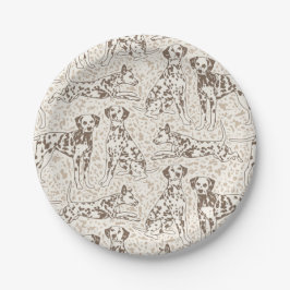 Bruin Dalmatische hond Dierenprint Papieren Bordje