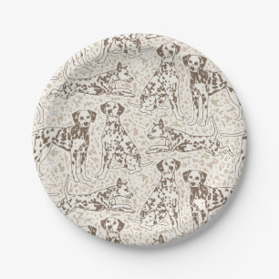 Bruin Dalmatische hond Dierenprint Papieren Bordje