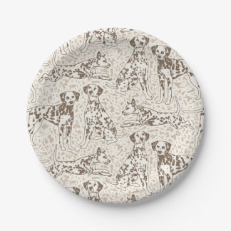 Bruin Dalmatische hond Dierenprint Papieren Bordje