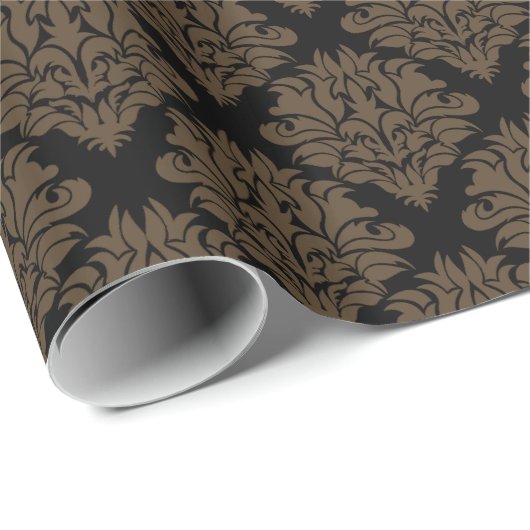 Bruin Damascadeaupapier Cadeaupapier (Rol Hoek)
