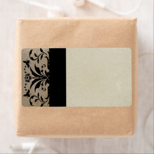 Bruin Damask adres Verzendlabels - Etiket
