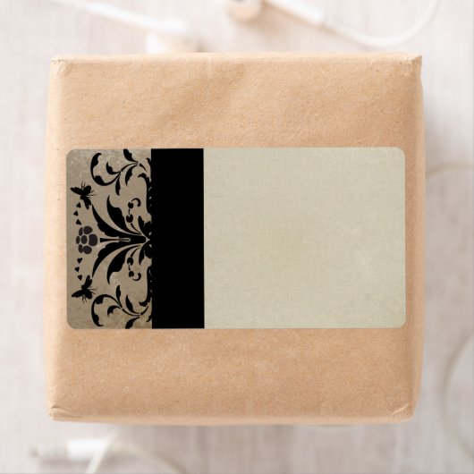 Bruin Damask adres Verzendlabels - Etiket (Insitu)