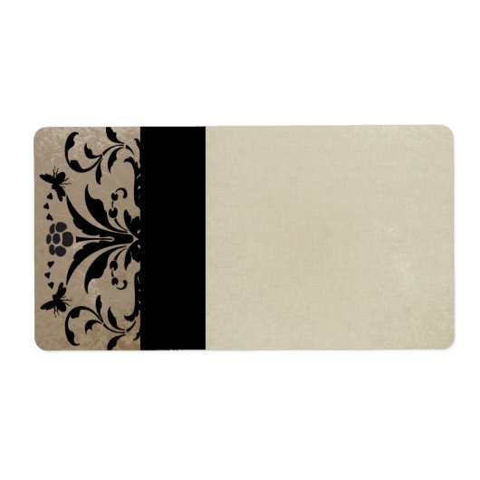 Bruin Damask adres Verzendlabels - Etiket (Voorkant)