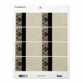 Bruin Damask adres Verzendlabels - Etiket (Full Sheet)