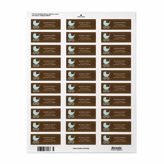 Bruin Damask & Carriage Return Address Labels (Full Sheet)