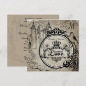 Bruin Damask onvoorwaardelijke liefdesbruiloft uit Kaart (Voorkant / Achterkant)