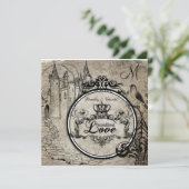 Bruin Damask onvoorwaardelijke liefdesbruiloft uit Kaart (Staand voorkant)