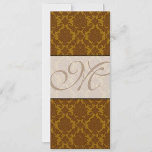 Bruin Damask Wedding Uitnodiging (Achterkant)