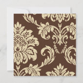 Bruin Damask Wedding Uitnodiging (Achterkant)