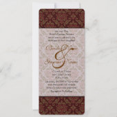Bruin Damask Wedding Uitnodiging (Voorkant)