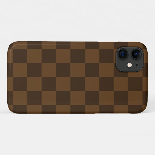 Bruin dambord Case-Mate iPhone case (Achterkant (horizontaal))