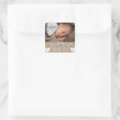 Bruin Dank je Sticker met de foto van je baby (Tas)