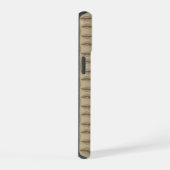 Bruin decoratief driehoekspatroon iPhone 15 case (Rechterkant)
