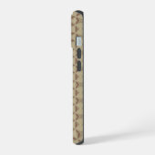 Bruin decoratief driehoekspatroon iPhone 15 case (Linkerkant)