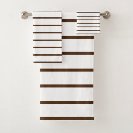 Bruin decoratief strips bad handdoek