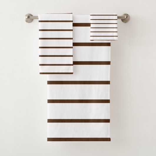Bruin decoratief strips bad handdoek (Insitu)