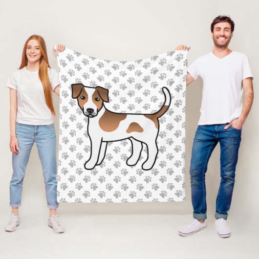 Bruin Deens-Zweeds Farmdog Cute Cartoon Dog Fleece Deken (In situ)