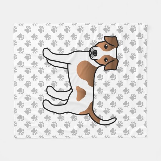 Bruin Deens-Zweeds Farmdog Cute Cartoon Dog Fleece Deken (Voorkant (Horizontaal))