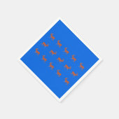 Bruin deer met een feestelijke blauwe achtergrond servet (Hoek)