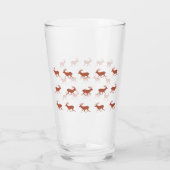 Bruin deer Walking Festive Pattern Glas (Achterkant)