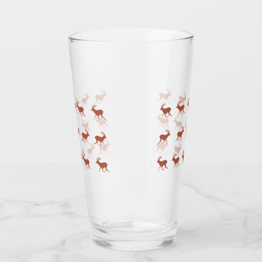 Bruin deer Walking Festive Pattern Glas (Links)