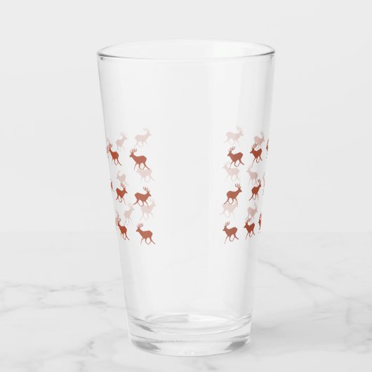 Bruin deer Walking Festive Pattern Glas (Rechts)