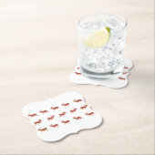 Bruin deer Walking Festive Pattern Kartonnen Onderzetters (Insitu)