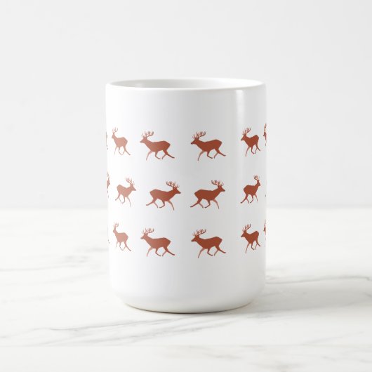 Bruin deer Walking Festive Pattern Koffiemok (Center)