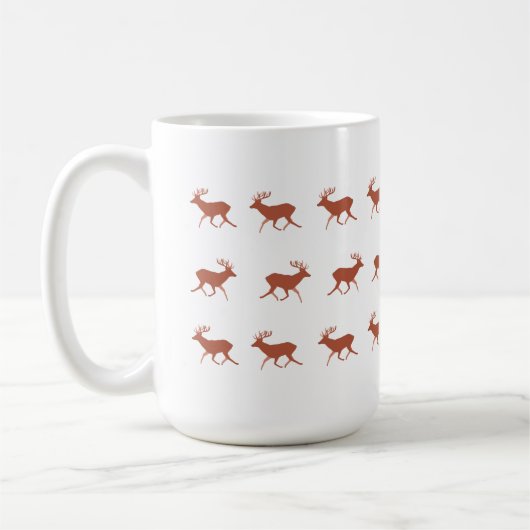 Bruin deer Walking Festive Pattern Koffiemok (Links)