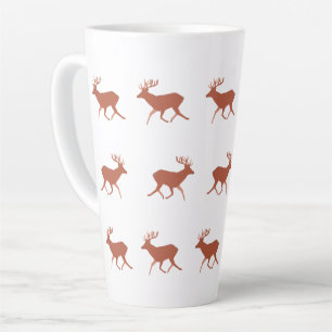 Bruin deer Walking Festive Pattern Latte Mok