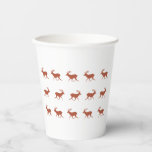 Bruin deer Walking Festive Pattern Papieren Bekers<br><div class="desc">Brown Deer loopt een feestelijk patroon. Deer illustratie.</div>