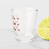 Bruin deer Walking Festive Pattern Shot Glas (Rechts)