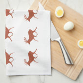 Bruin deer Walking Festive Pattern Theedoek (Quarter Fold)