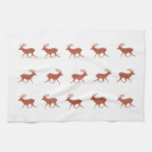 Bruin deer Walking Festive Pattern Theedoek (Horizontaal)
