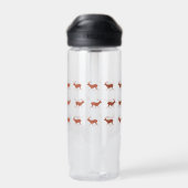 Bruin deer Walking Festive Pattern Waterfles (Achterkant)
