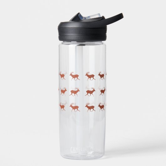 Bruin deer Walking Festive Pattern Waterfles (Links)