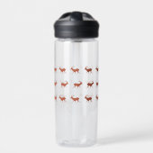 Bruin deer Walking Festive Pattern Waterfles (Voorkant)
