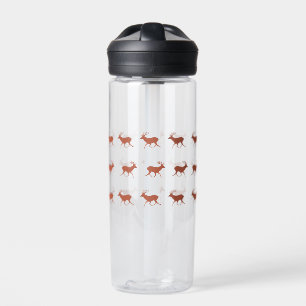 Bruin deer Walking Festive Pattern Waterfles