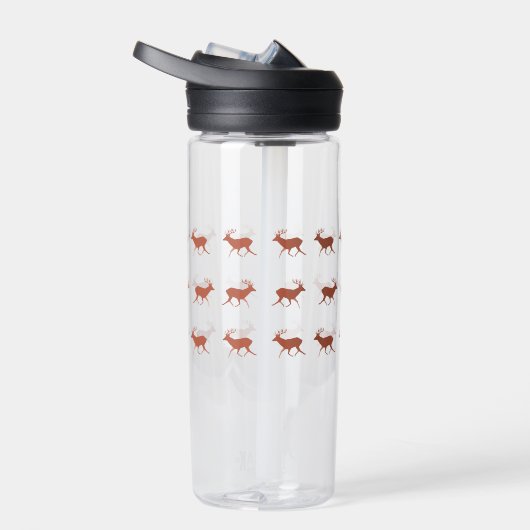 Bruin deer Walking Festive Pattern Waterfles (Rechts)