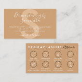 Bruin dermaplaning Nazorg Post Instructies Visitekaartje (Voorkant / Achterkant)