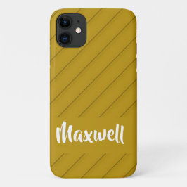 Bruin, diagonaal getextureerd plastic, douanenaam Case-Mate iPhone case