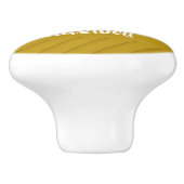 Bruin, diagonaal getextureerd plastic, douanenaam keramische knop (Zijkant)