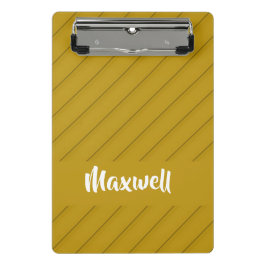 Bruin, diagonaal getextureerd plastic, douanenaam mini klembord