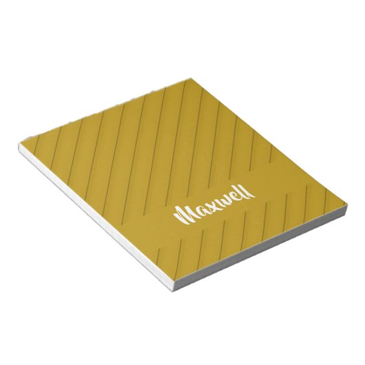 Bruin, diagonaal getextureerd plastic, douanenaam notitieblok (Schuin)