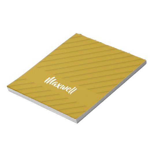 Bruin, diagonaal getextureerd plastic, douanenaam notitieblok (Linkerzijde)