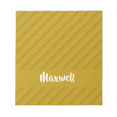 Bruin, diagonaal getextureerd plastic, douanenaam notitieblok (Voorkant)