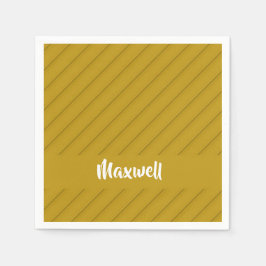 Bruin, diagonaal getextureerd plastic, douanenaam servet