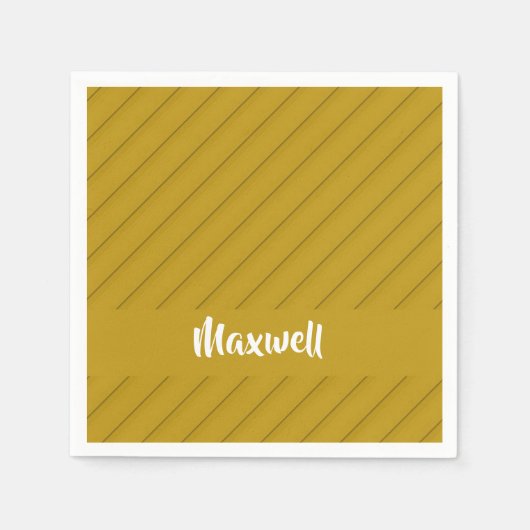 Bruin, diagonaal getextureerd plastic, douanenaam servet (Voorkant)