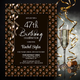 Bruin diamanten patroon elke leeftijd verjaardagsf kaart